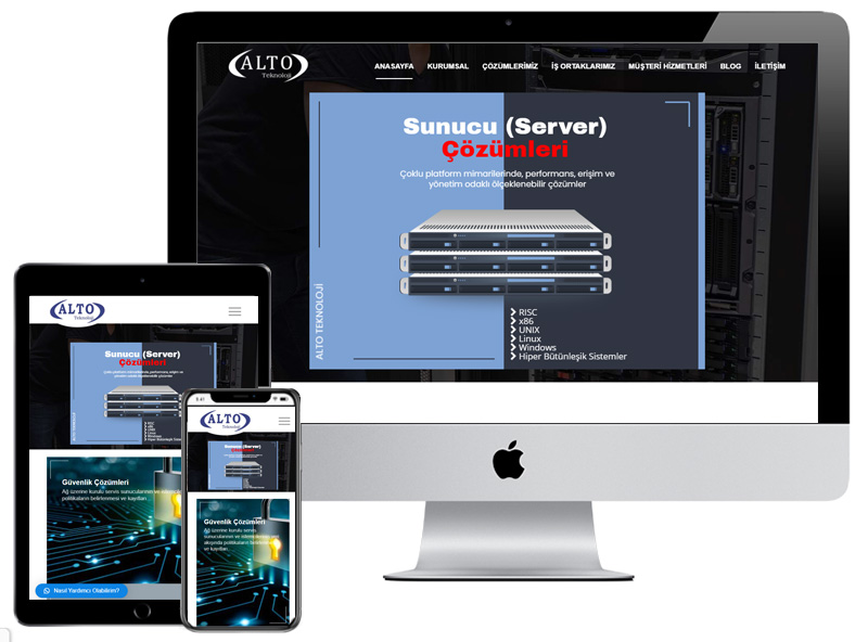 alto teknoloji web tasarım server yazılım website
