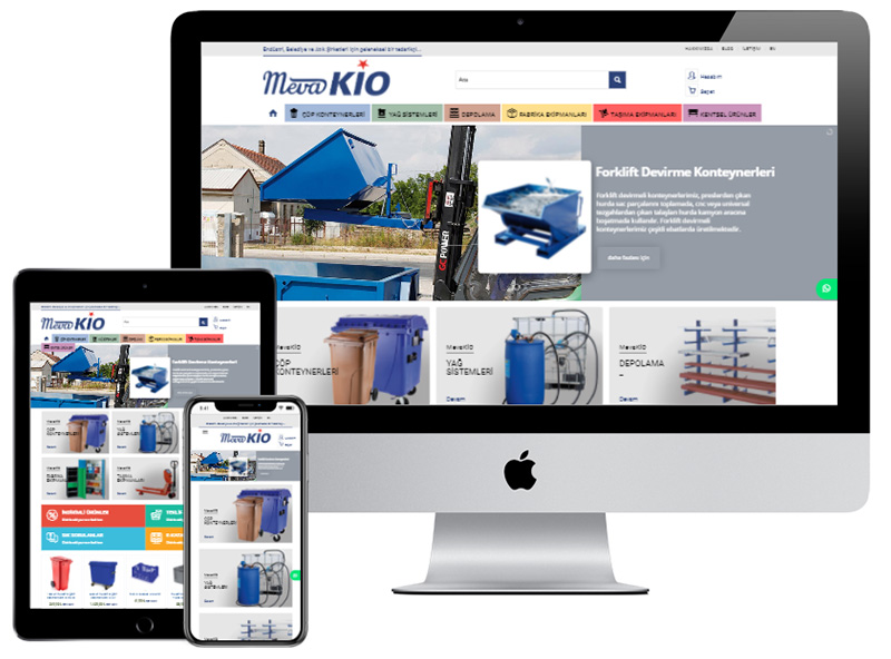 meva kio e-ticaret sitesi izmir web tasarım temizlik konteyner website